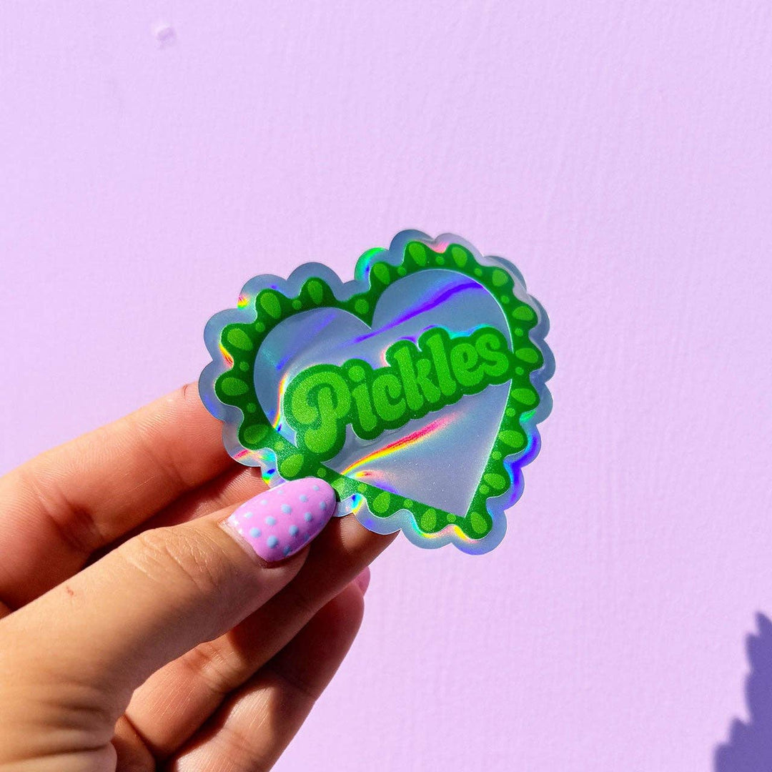 Pickle Frilly Heart Holographic Sticker - Violet Elizabeth - 