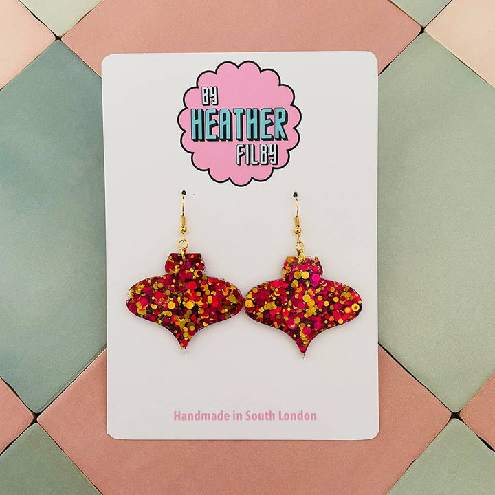 Pink and Gold 90's Bauble Earrings - Violet Elizabeth - Jewellery