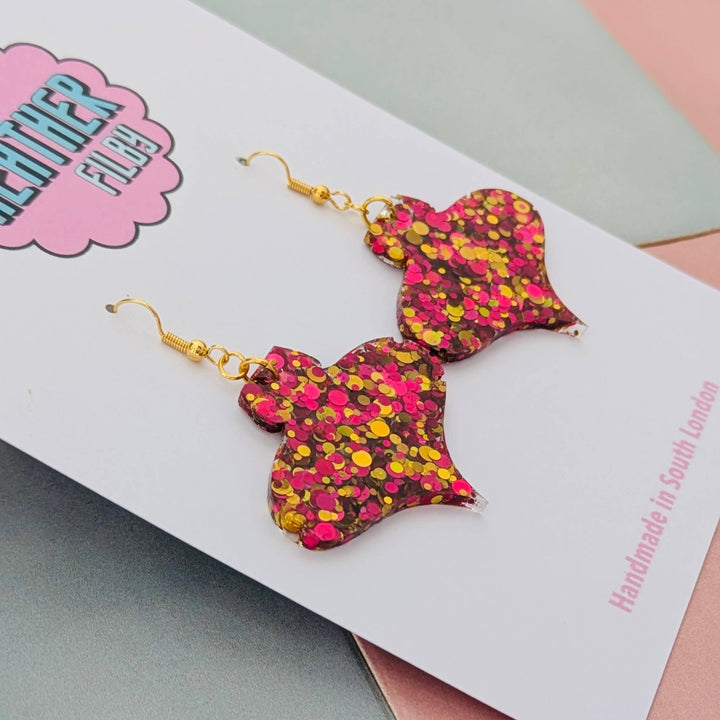 Pink and Gold 90's Bauble Earrings - Violet Elizabeth - Jewellery
