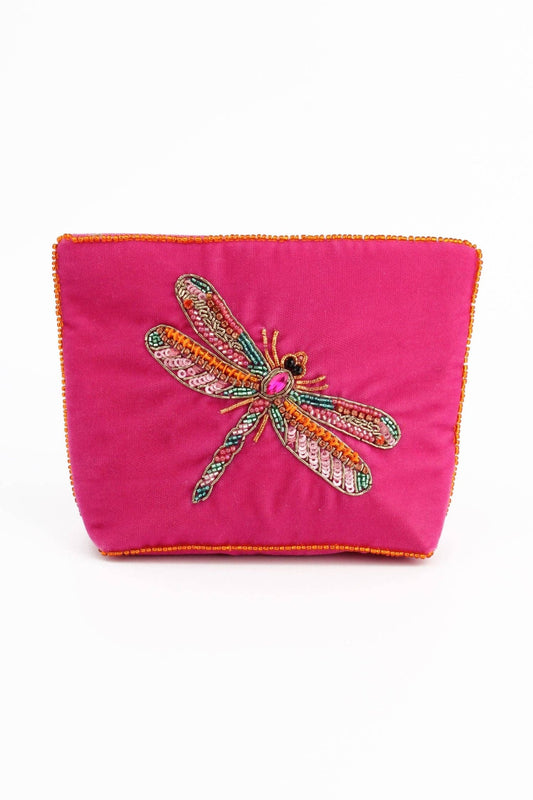 PINK DRAGONFLY SMALL POUCH - Violet Elizabeth - Apparel & Accessories
