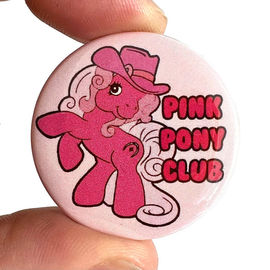 Pink Pony Club Cowboy Cowgirl Inspired Button Pin Badge  - Violet Elizabeth - 