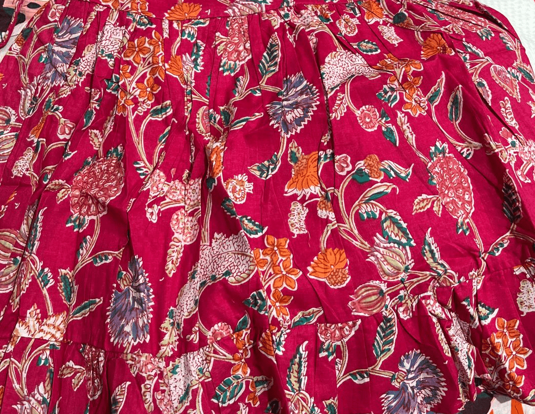 Pink Screen Print Cotton Dress - Violet Elizabeth - Clothing