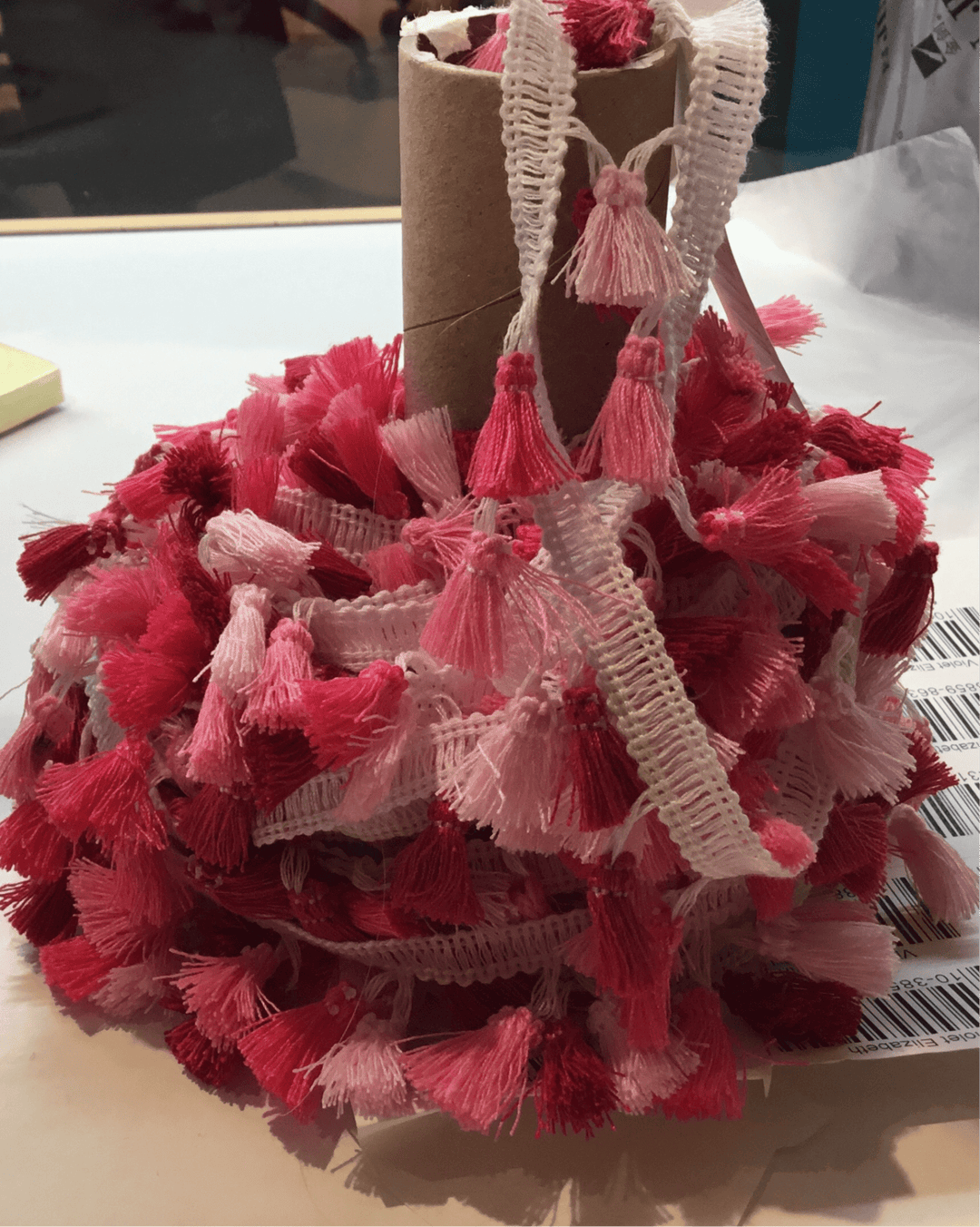 Pink tassel fringe 40mm - Violet Elizabeth - Haberdashery