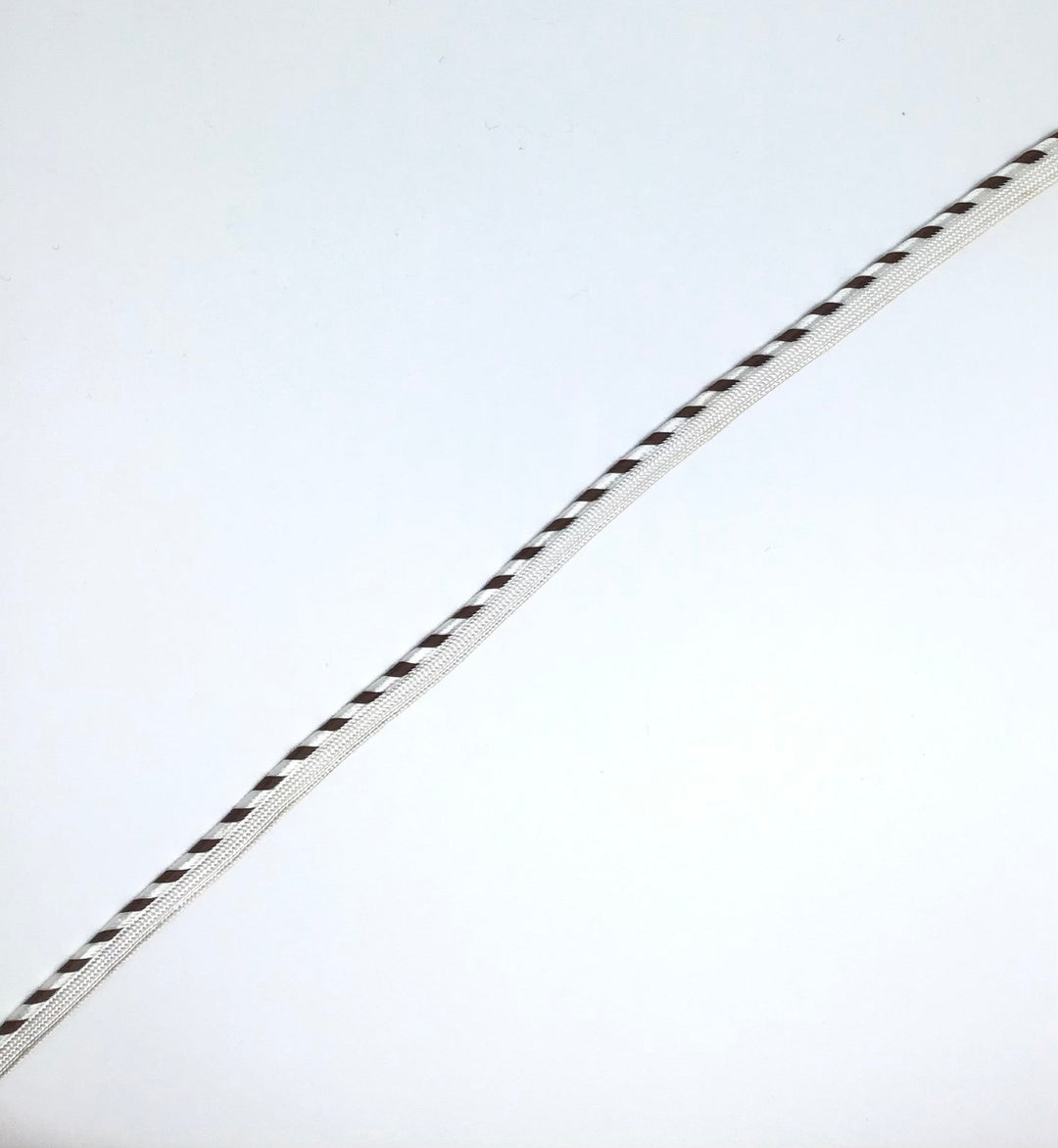 Piping Brown & White Fine Piping 7Mm - Violet Elizabeth - Haberdashery