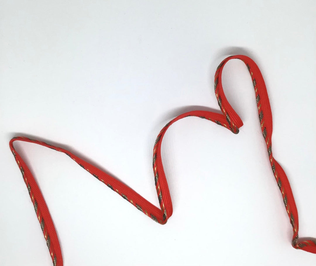 Piping Red, Gold & Black Pattern 10Mm - Violet Elizabeth - Haberdashery