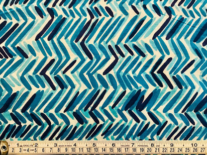 Pointalism in blue Screen Printed Fabric 100% Cotton - Violet Elizabeth - Haberdashery