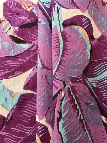 Purple jungle print Screen Printed Fabric 100% Cotton - Violet Elizabeth - Haberdashery