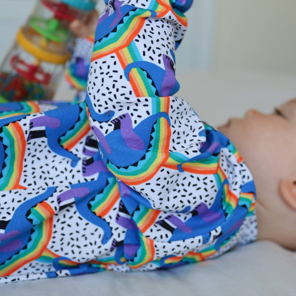 Rainbow Dino cotton sleepsuit - Violet Elizabeth - Baby & Toddler Clothing
