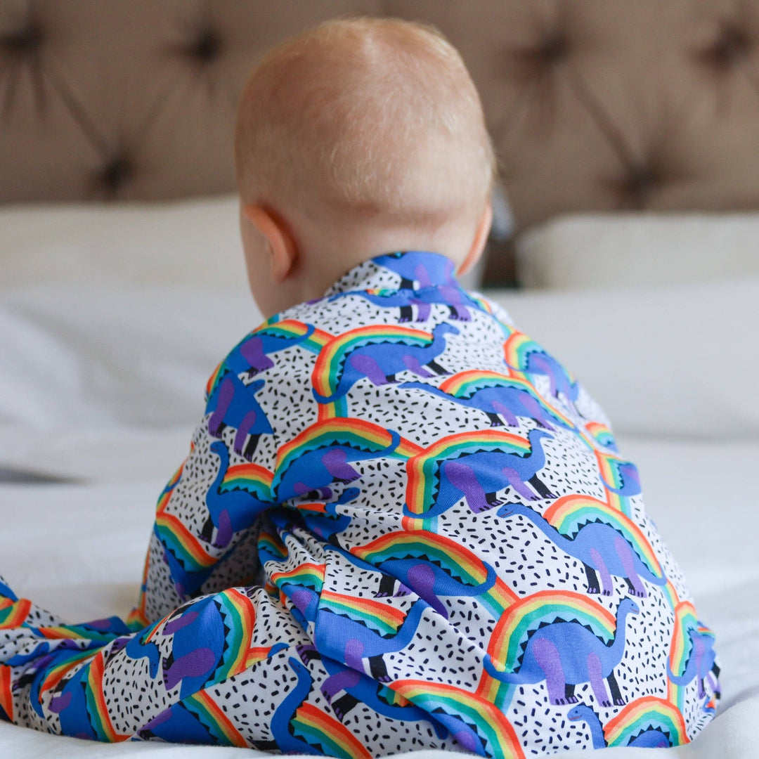 Rainbow Dino cotton sleepsuit - Violet Elizabeth - Baby & Toddler Clothing