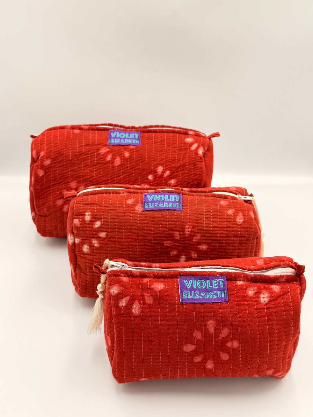 Red Batik Washbags - Violet Elizabeth - Bathroom Accessories