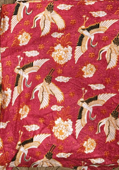 Red Crowned Crane Cotton Boxer Shorts - Violet Elizabeth - Clothing