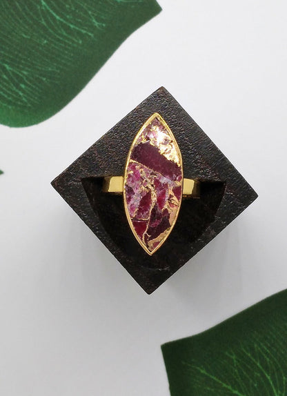 Red Jasper Crackle Ring - Violet Elizabeth - Jewellery