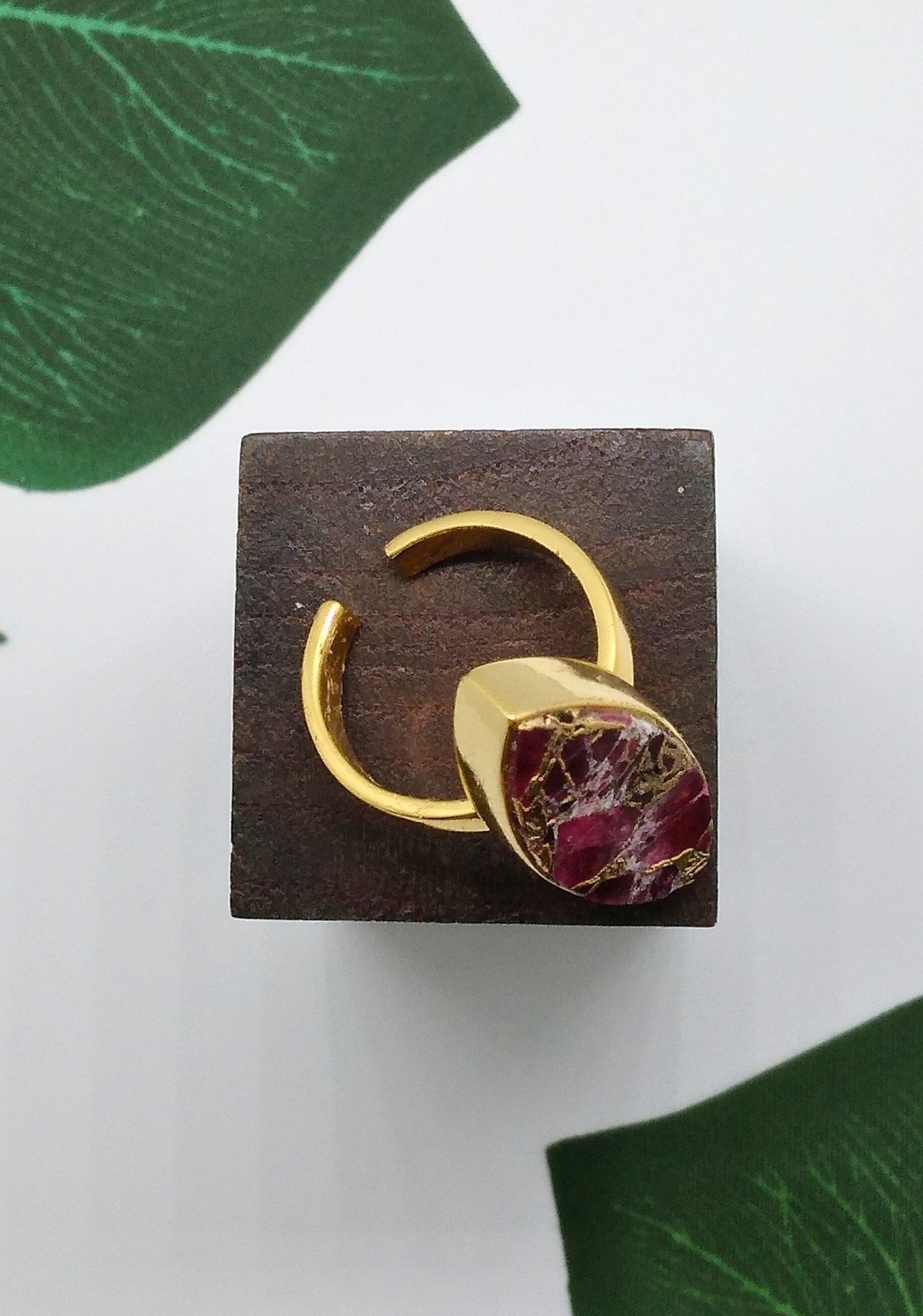 Red Jasper Crackle Ring - Violet Elizabeth - Jewellery