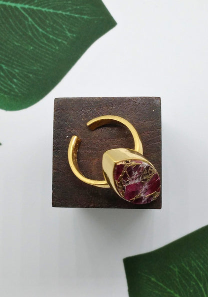 Red Jasper Crackle Ring - Violet Elizabeth - Jewellery