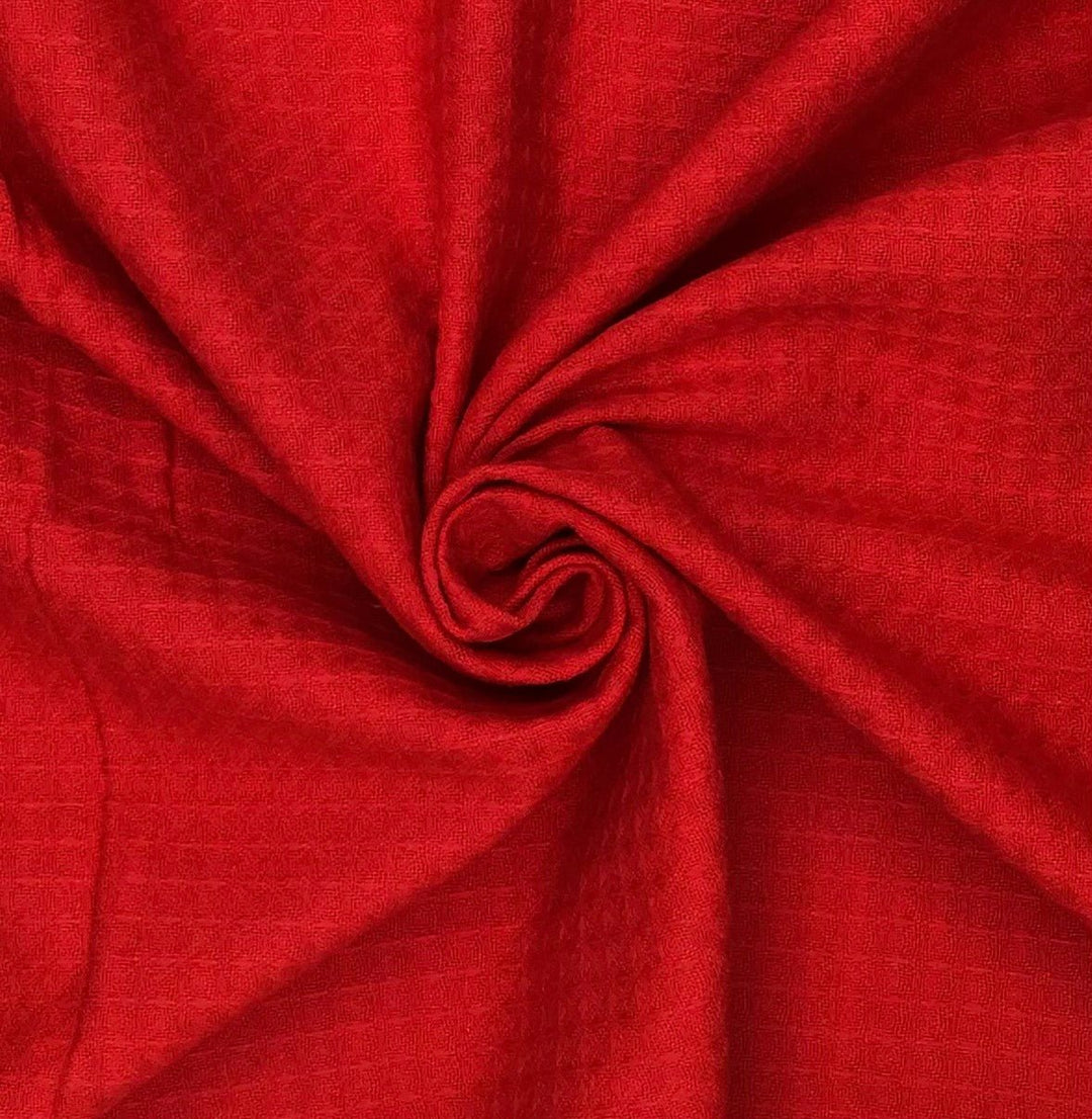 Red Waffle hand dyed Fabric 100% Cotton - Violet Elizabeth - Haberdashery