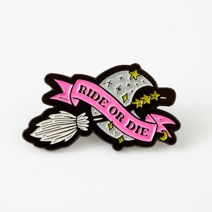 Ride or Die Broomstick Enamel Pin - Violet Elizabeth - 