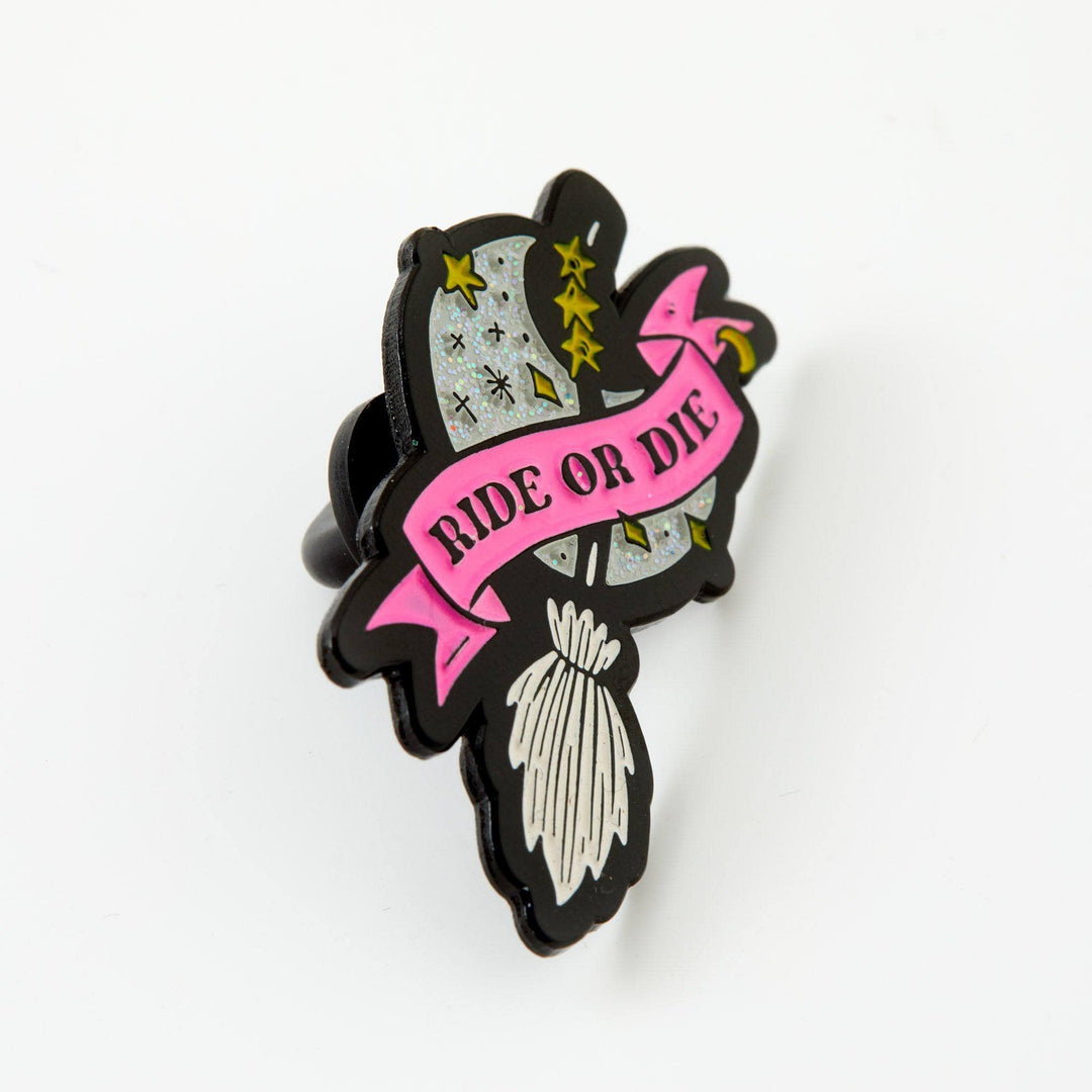 Ride or Die Broomstick Enamel Pin - Violet Elizabeth - 