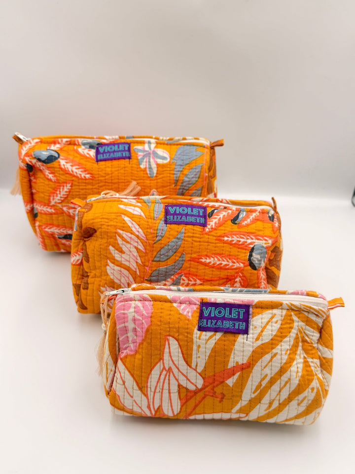 Saffron Summer Printed Cotton Washbag