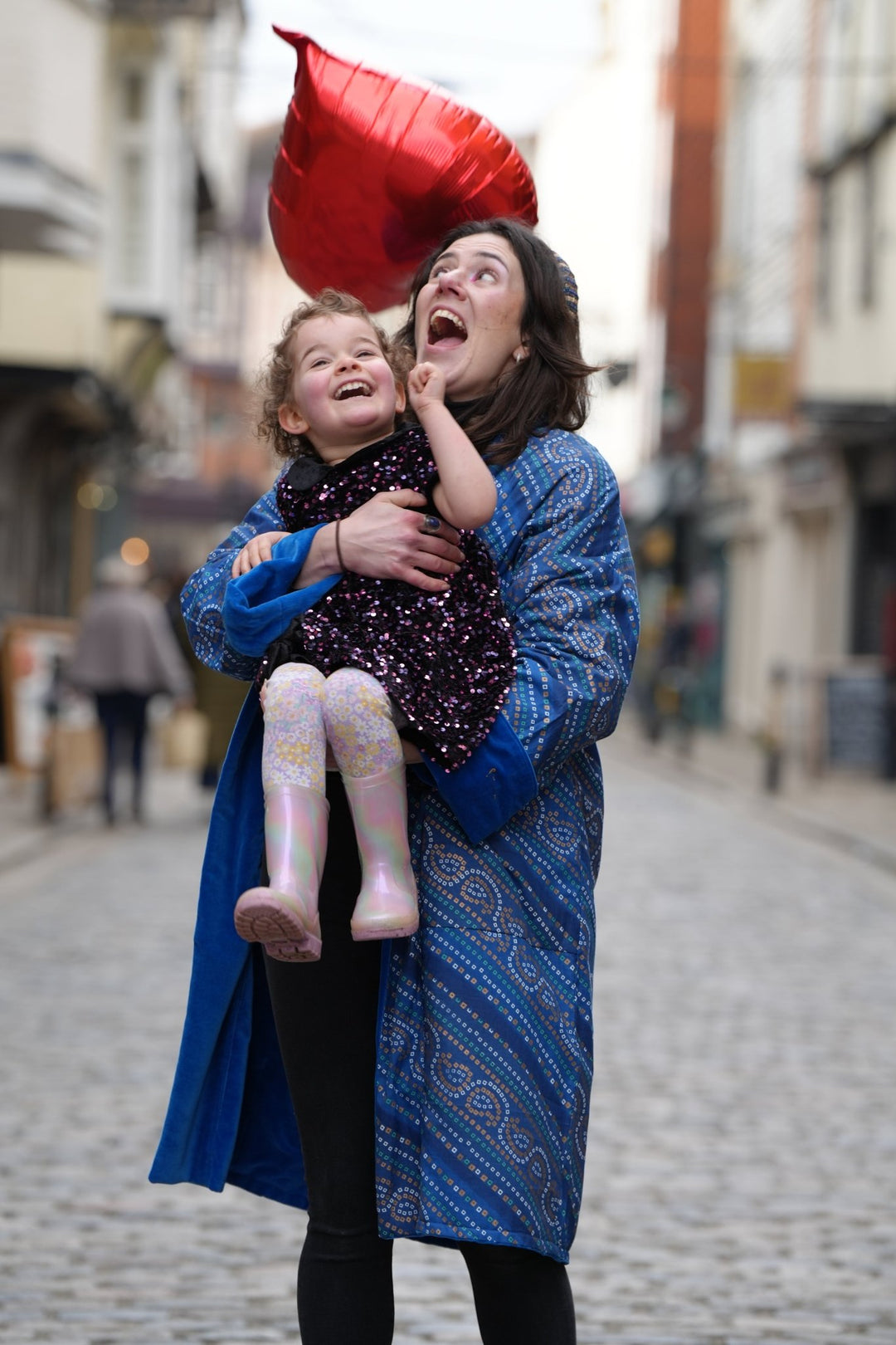 Scrolling Mosiac Cobalt Blue Velvet Coat - Violet Elizabeth - Clothing