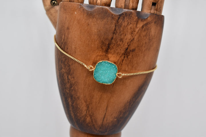 Sea Green Sugar Druzy Bracelet - Violet Elizabeth - Jewellery