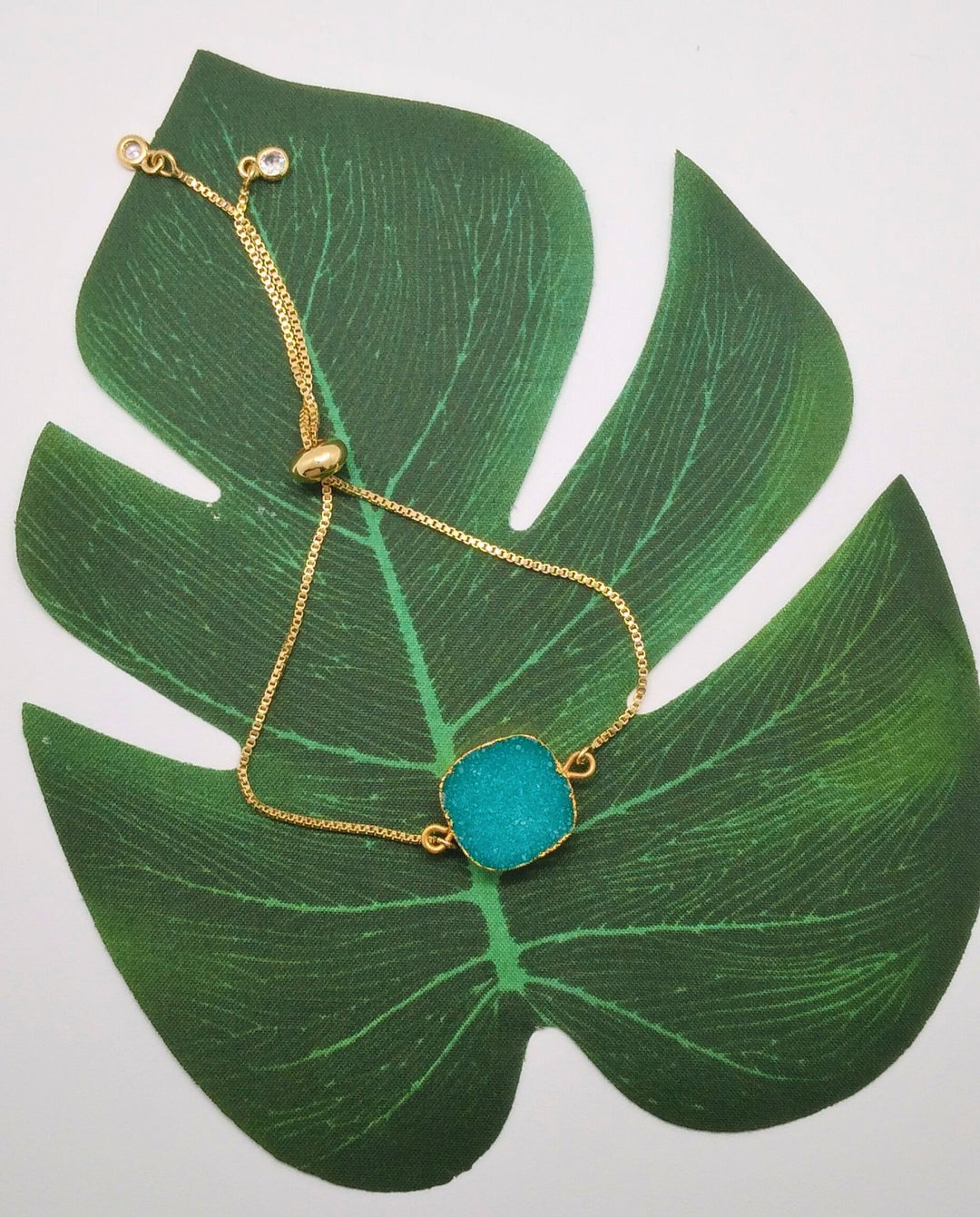 Sea Green Sugar Druzy Bracelet - Violet Elizabeth - Jewellery