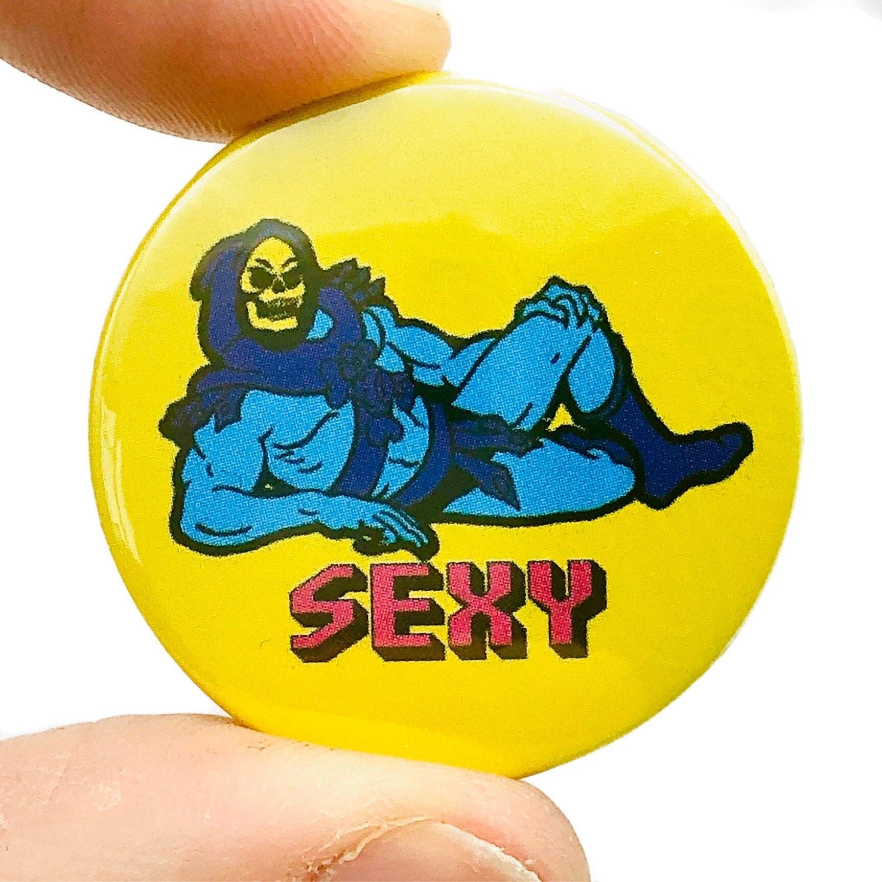 Sexy Skeletor Button Pin Badge - Violet Elizabeth - 