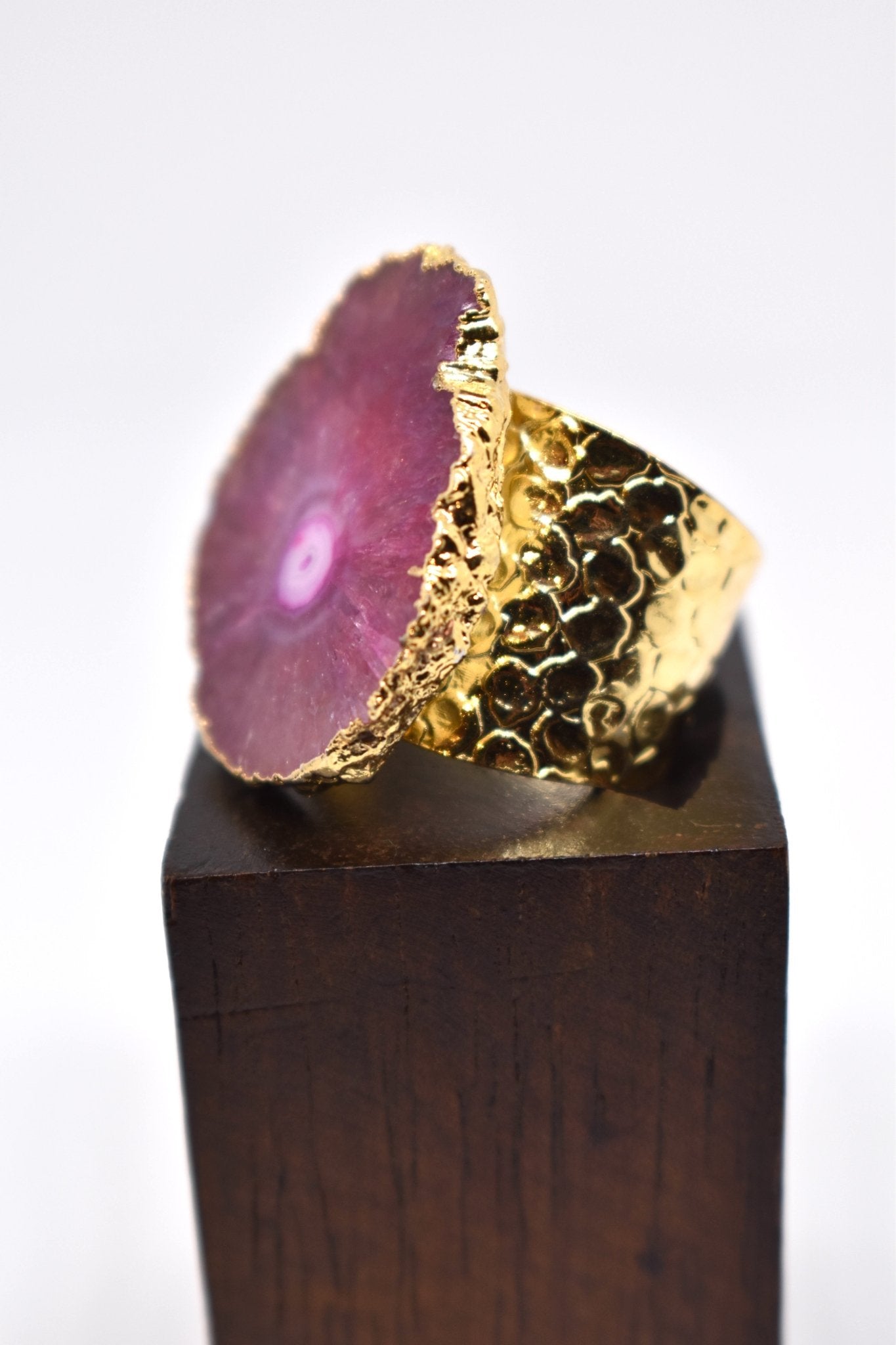 Shattered Heart Magical Agate Slice Ring - Violet Elizabeth - Jewellery