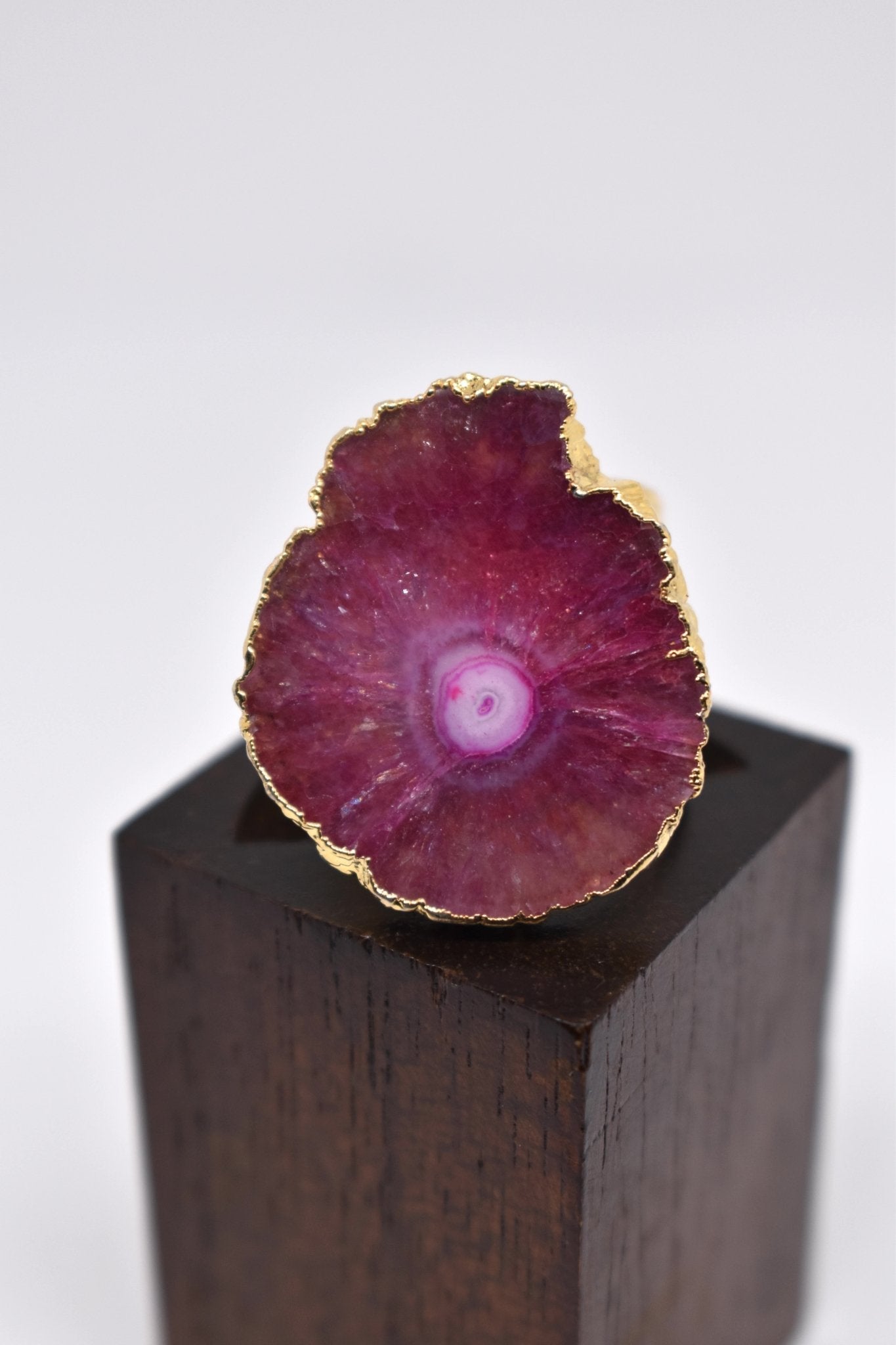 Shattered Heart Magical Agate Slice Ring - Violet Elizabeth - Jewellery