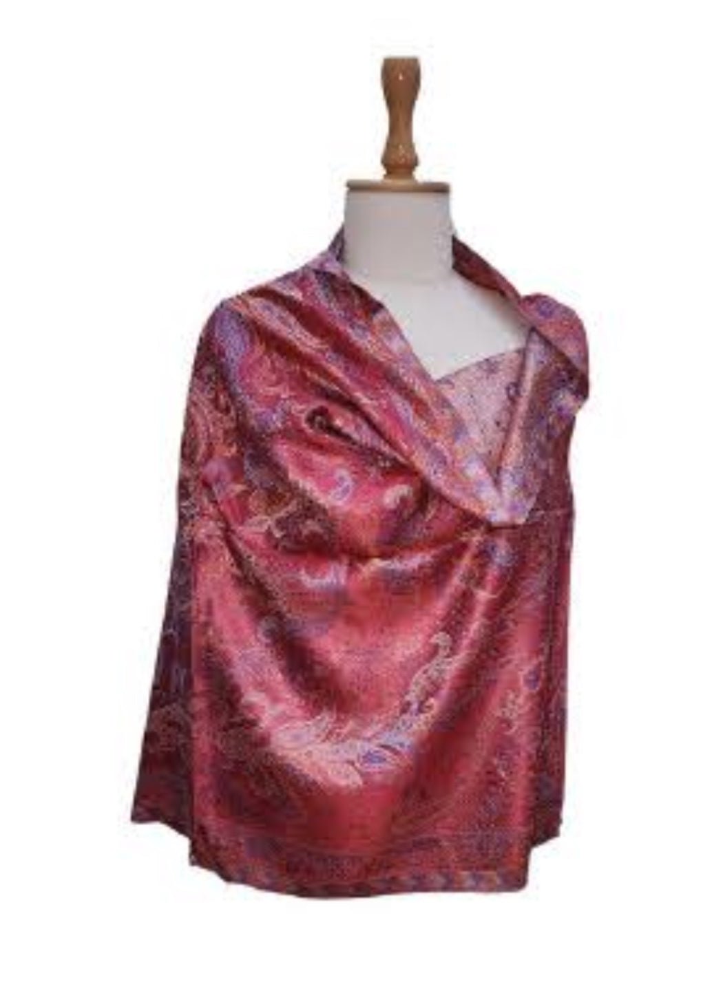 Silk Anique Jamavar Hand Woven stole 21 - Violet Elizabeth - Apparel & Accessories