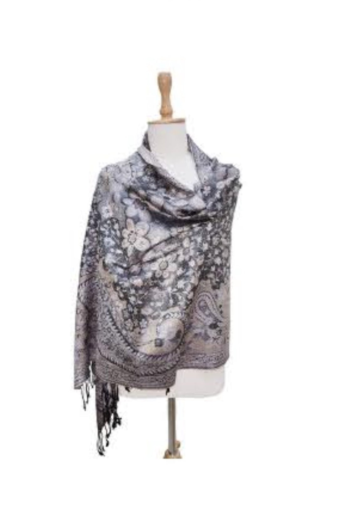 Silk Anique Jamavar Hand Woven stole 46 - Violet Elizabeth - Apparel & Accessories