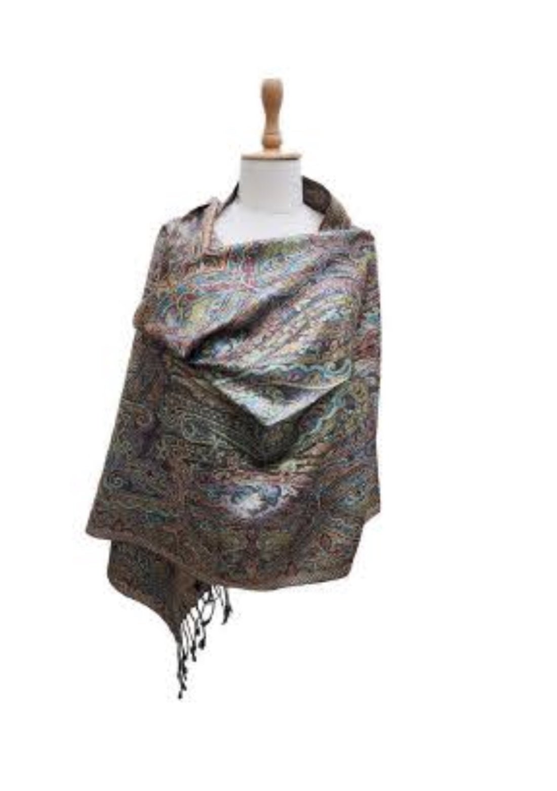 Silk Anique Jamavar Hand Woven stole 49 - Violet Elizabeth - Apparel & Accessories