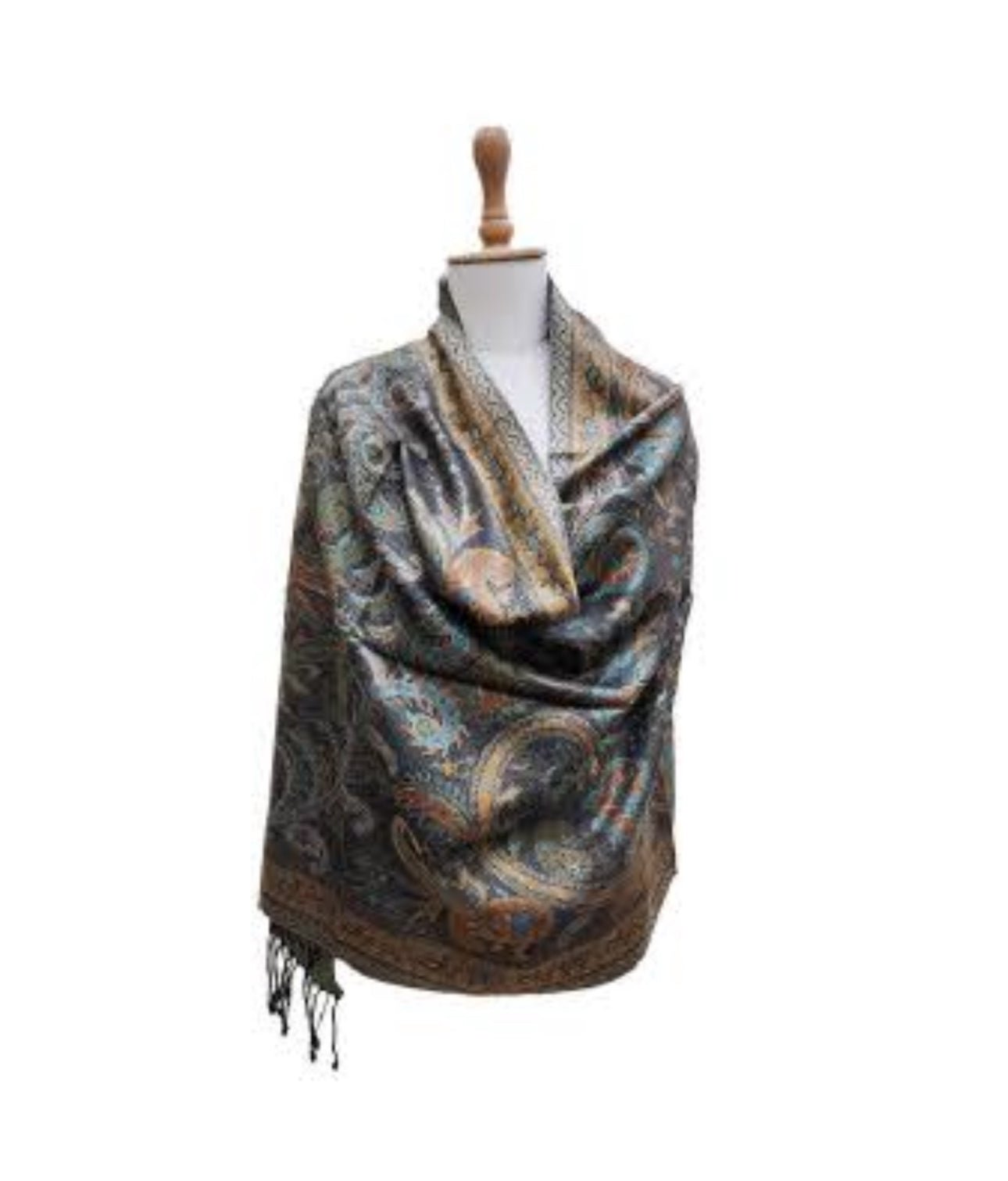 Silk Anique Jamavar Hand Woven stole 52 - Violet Elizabeth - Apparel & Accessories