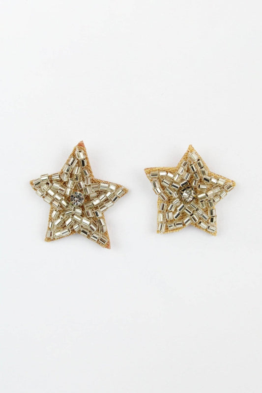 SILVER BEADED STAR STUD - Violet Elizabeth - Jewellery
