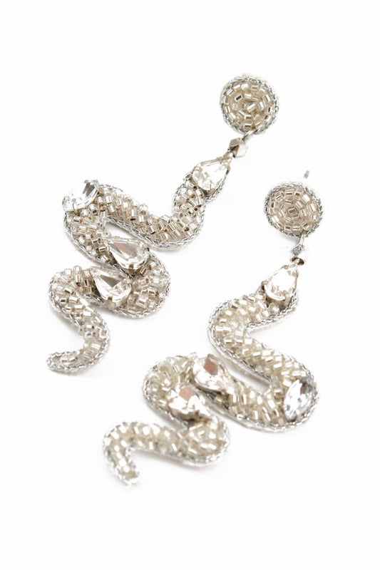 SILVER SNAKE EARRINGS - Violet Elizabeth - 