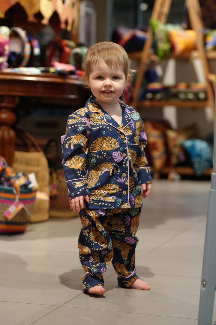 Sleeping tiger Kids Cotton Pyjamas - Violet Elizabeth - Baby & Toddler Clothing