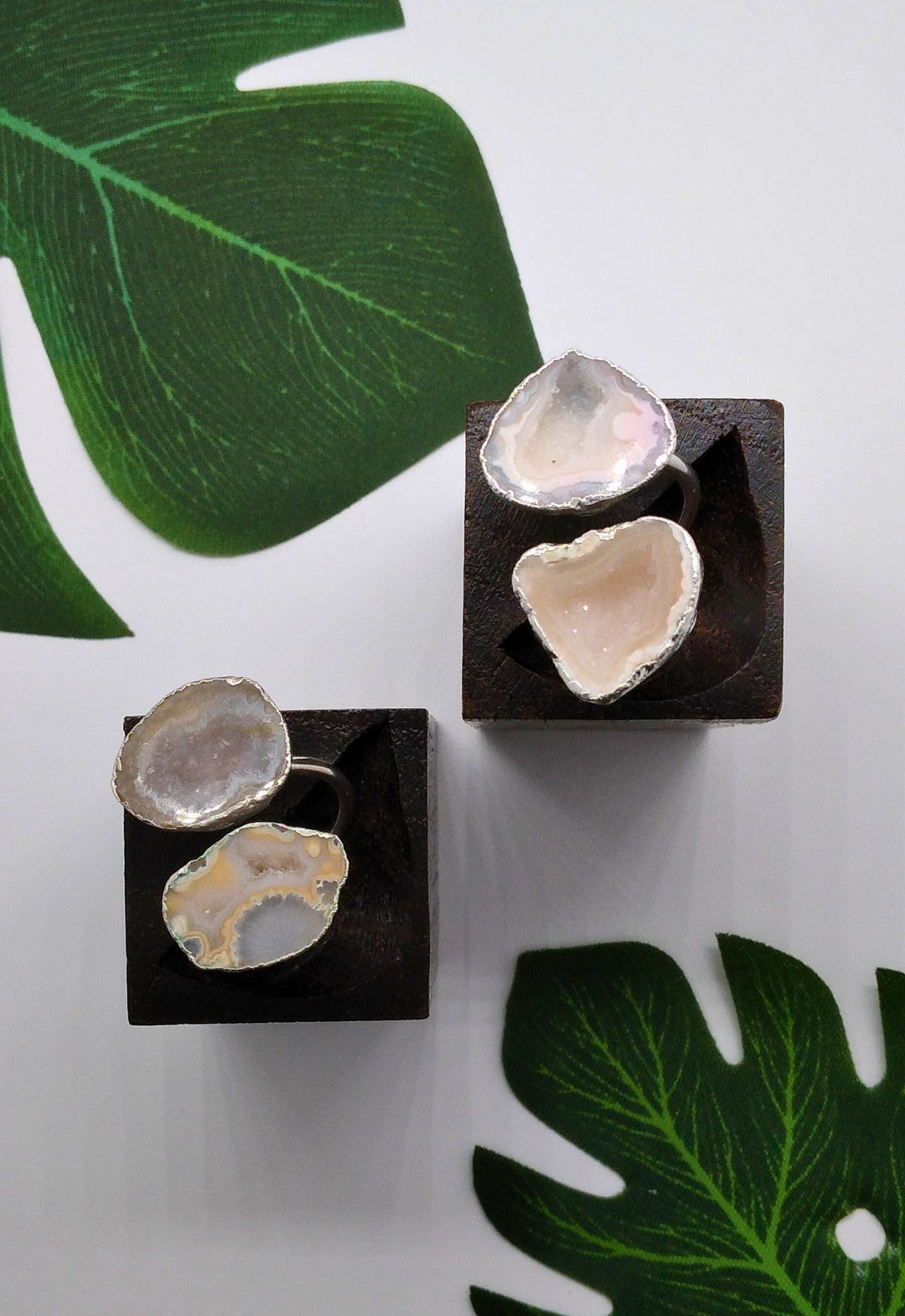 Star Shine Double Geode Druzy Silver Ring - Violet Elizabeth - Jewellery