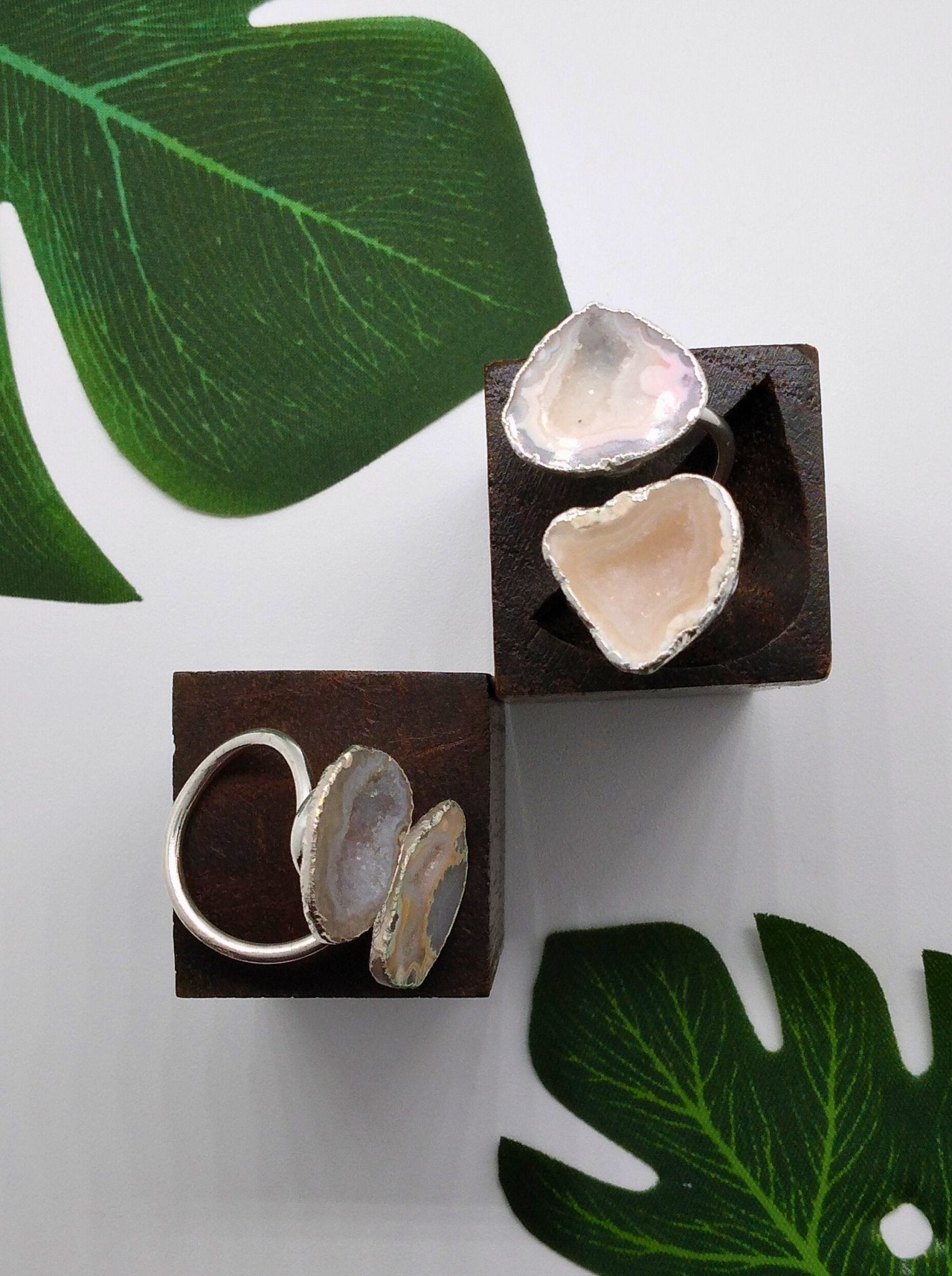 Star Shine Double Geode Druzy Silver Ring - Violet Elizabeth - Jewellery