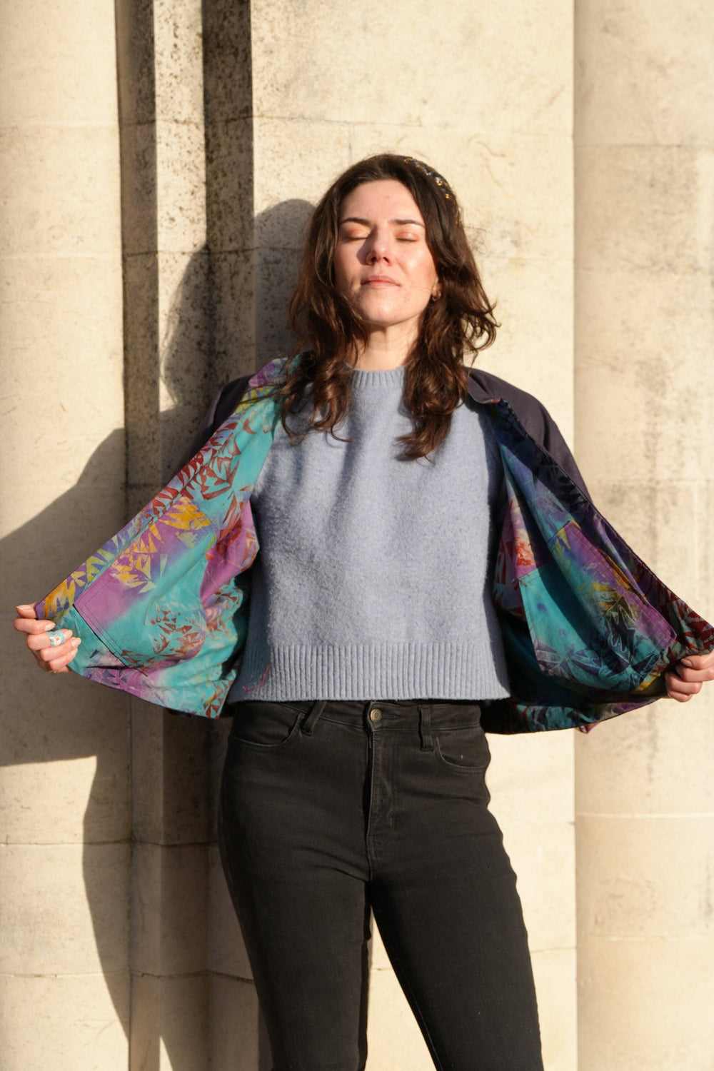 Starburst Forest Linen Jacket: Reversible - Violet Elizabeth - Clothing