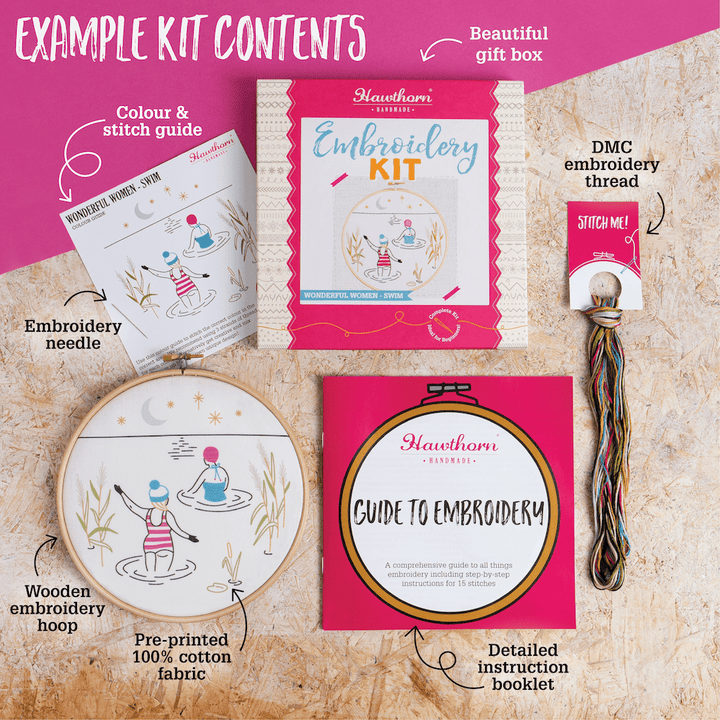 Stargazing Whale Embroidery Kit | Complete Craft Kit for Beginners - Violet Elizabeth - Haberdashery