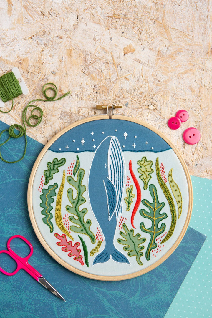 Stargazing Whale Embroidery Kit | Complete Craft Kit for Beginners - Violet Elizabeth - Haberdashery