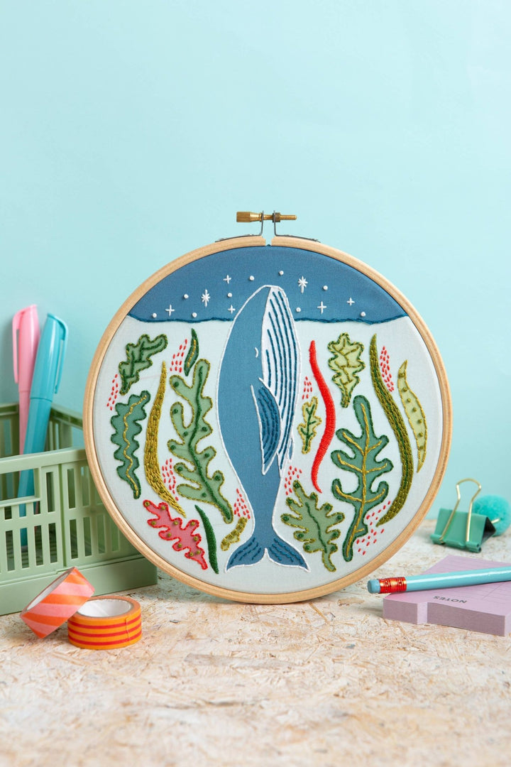 Stargazing Whale Embroidery Kit | Complete Craft Kit for Beginners - Violet Elizabeth - Haberdashery