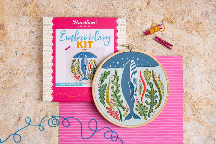 Stargazing Whale Embroidery Kit | Complete Craft Kit for Beginners - Violet Elizabeth - Haberdashery