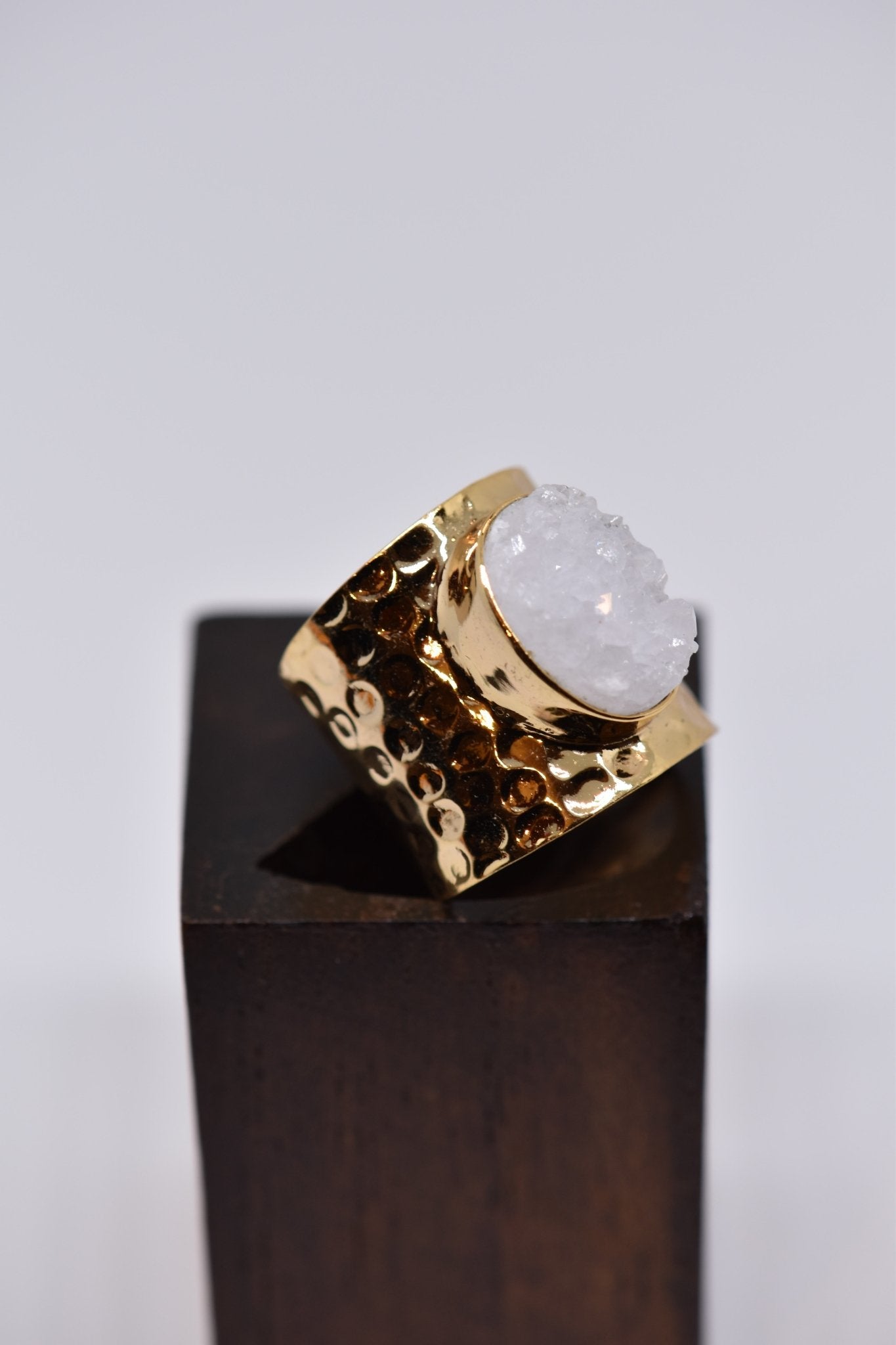 Starlight Crystal Crush Agate Ring - Violet Elizabeth - Jewellery