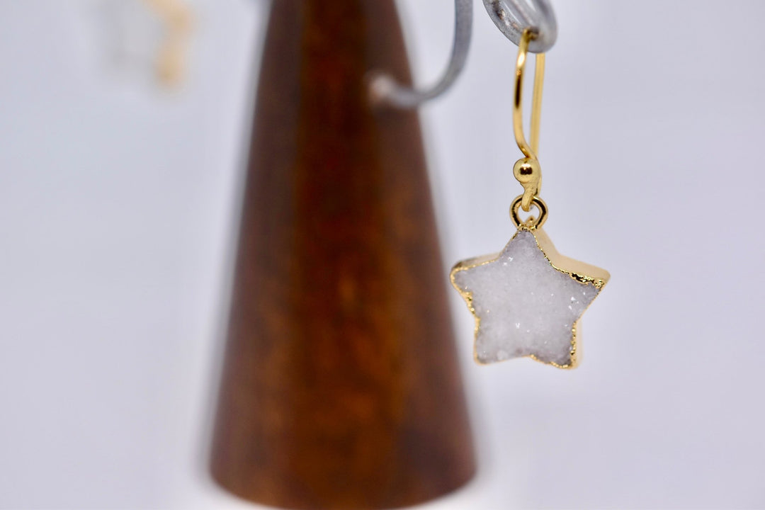 Starlight Sugar Druzy Star Earrings - Violet Elizabeth - Jewellery