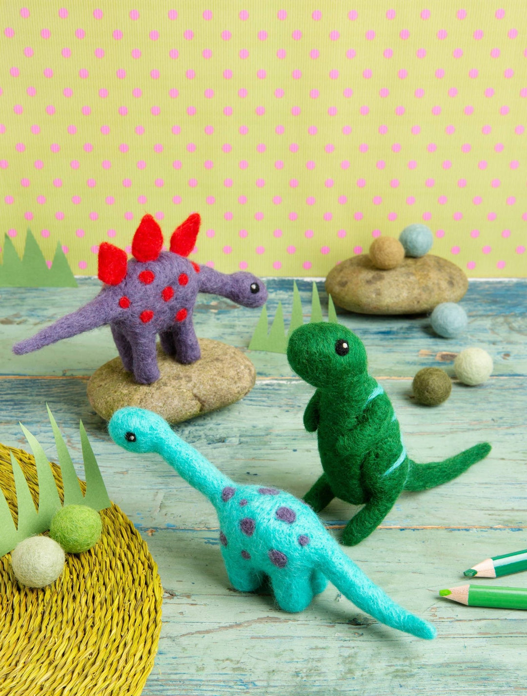 Stegosaurus Mini Needle Felting Kit | Beginner Craft Kit - Violet Elizabeth - Haberdashery