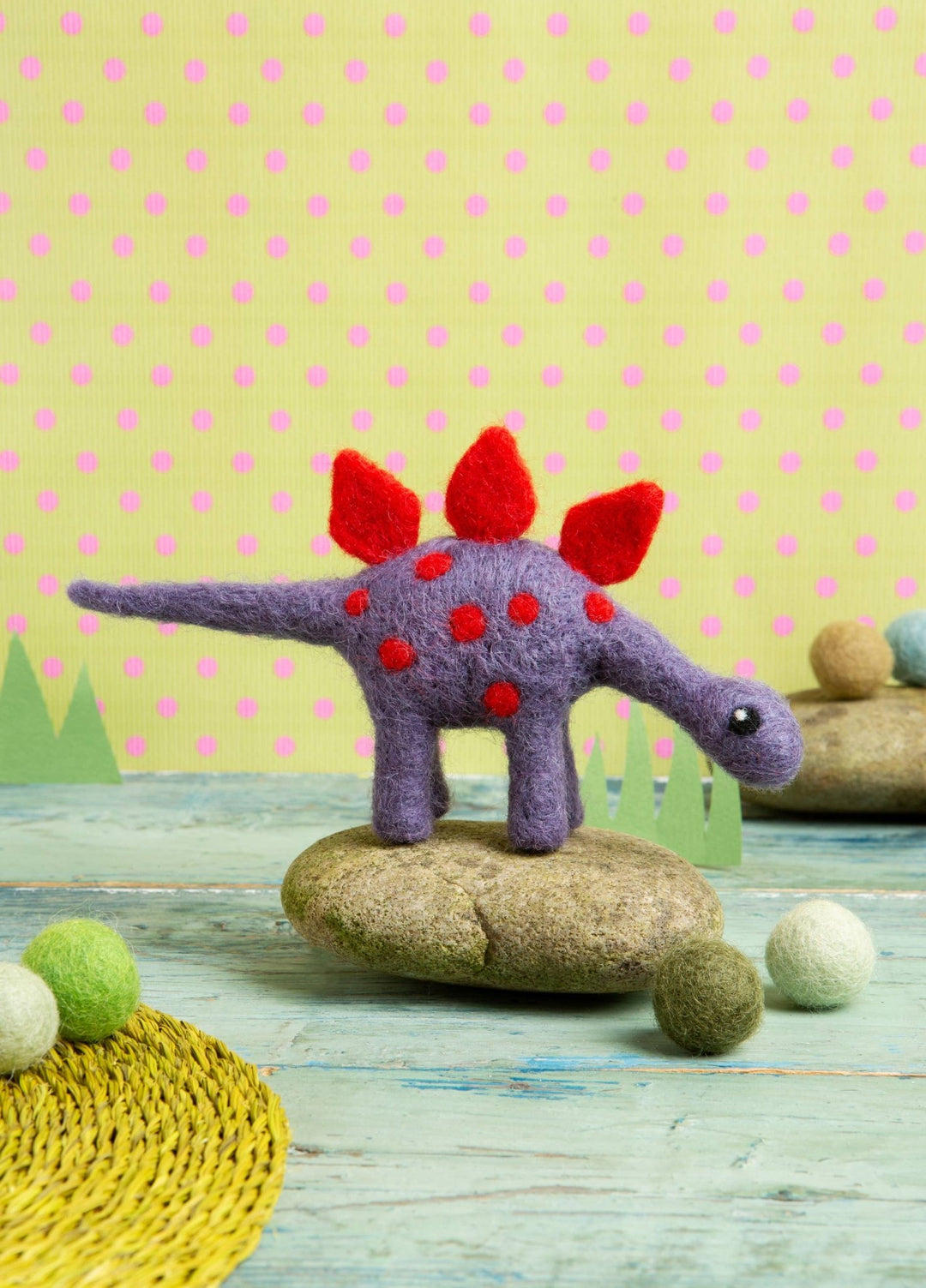 Stegosaurus Mini Needle Felting Kit | Beginner Craft Kit - Violet Elizabeth - Haberdashery