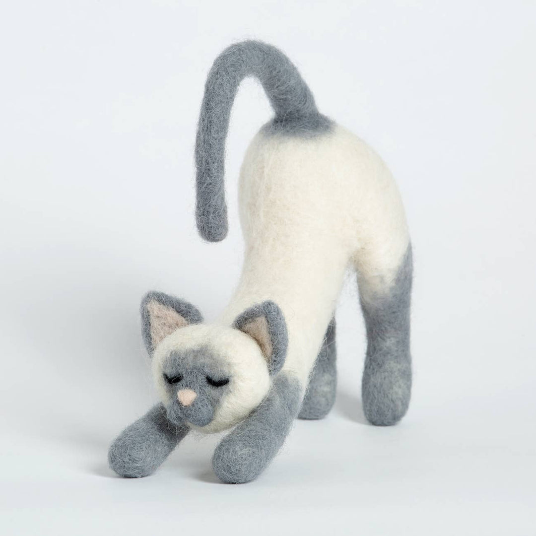 Stretching Cat Needle Felting Kit | Beginner Craft Kit - Violet Elizabeth - Haberdashery