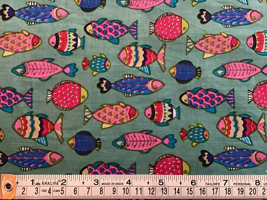 Sushi Bar Screen Printed Fabric 100% Cotton - Violet Elizabeth - Haberdashery