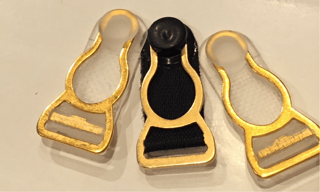 Suspenders with gold metal finish - Violet Elizabeth - Haberdashery