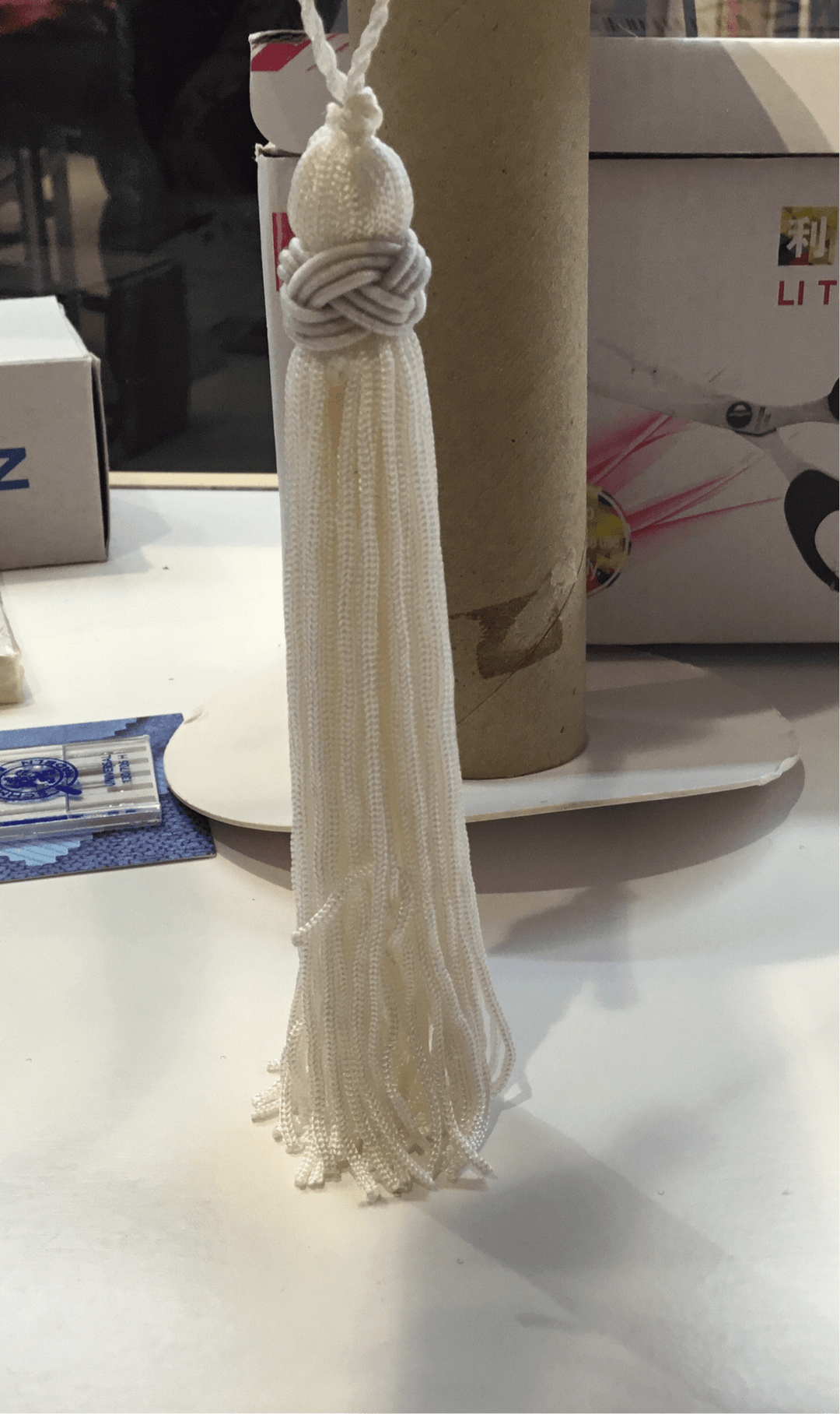 Tassel with grey x cord top - Violet Elizabeth - Haberdashery